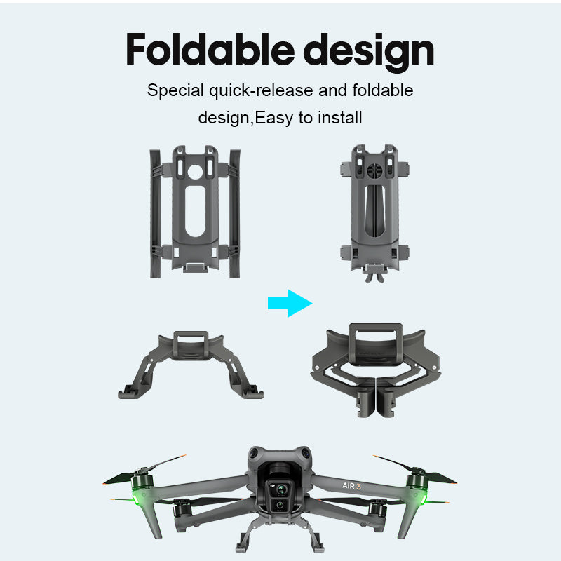 Foldable Landing Gear for DJI Air 3 – 20mm Height Extension, Shock-Absorbing Feet, Safe Takeoff & Landing