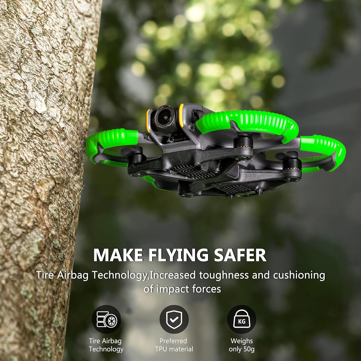 Propeller Guard for DJI Avata 2 – 360° Anti-Collision TPU Protection Ring, Shock-Absorbing & Lightweight