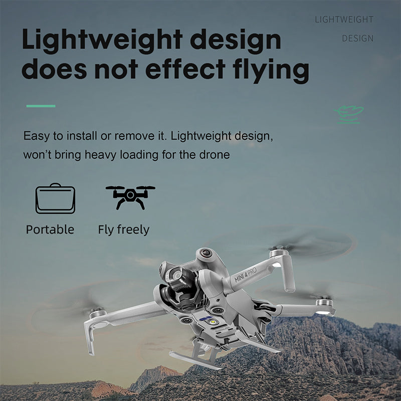 Foldable Landing Gear for DJI Mini 4 Pro – 20mm Height Extension for Gimbal & Camera Protection