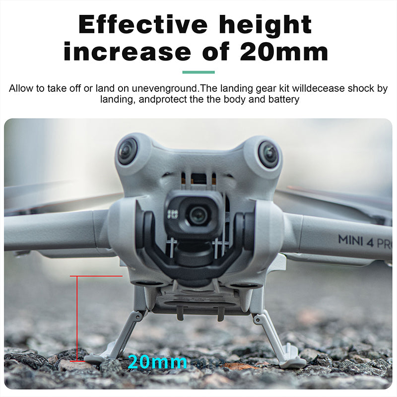 Foldable Landing Gear for DJI Mini 4 Pro – 20mm Height Extension for Gimbal & Camera Protection