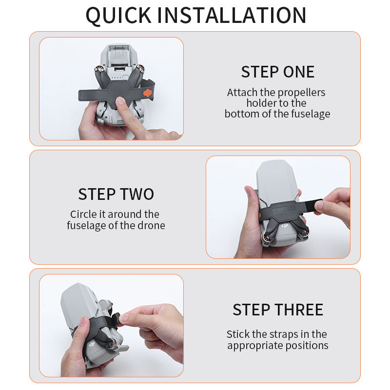 Propeller Holder Strap for DJI Mini 4K, Mini 2 SE & Mini 2 – Secure Blade Lock, Soft Protection, Travel-Ready Design