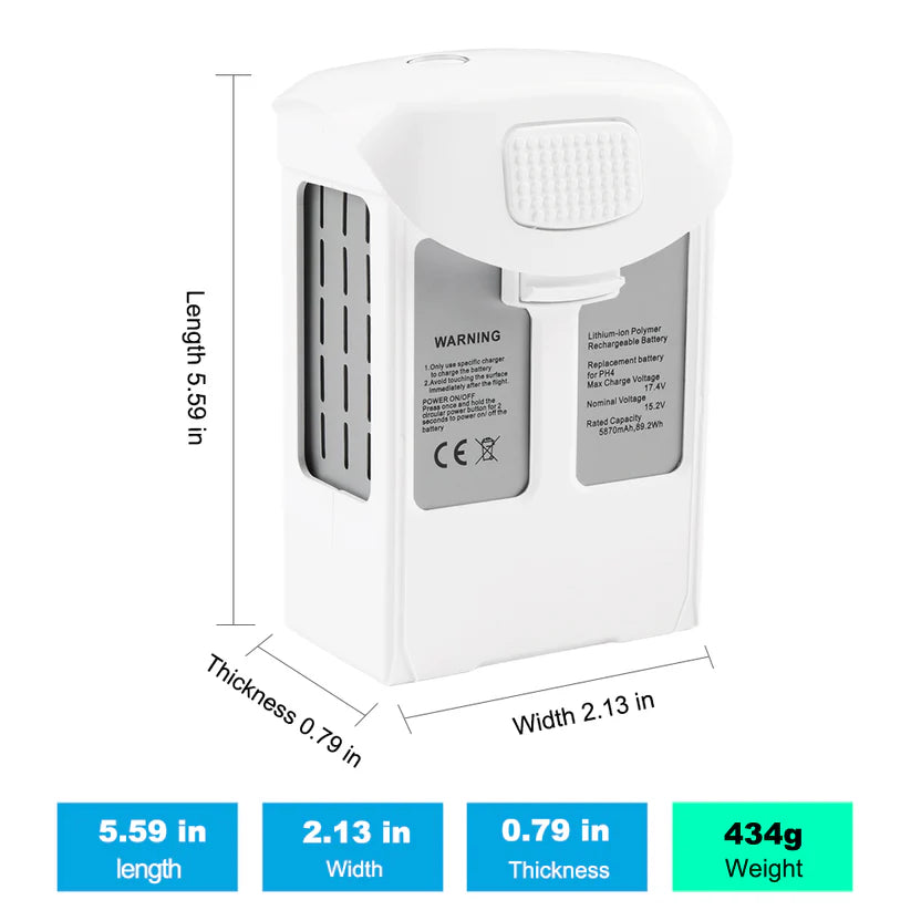Phantom 4 Battery 5870mAh 15.2V High Capacity Replacement Battery